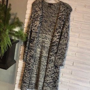 Blue, cream sweater coat SzS